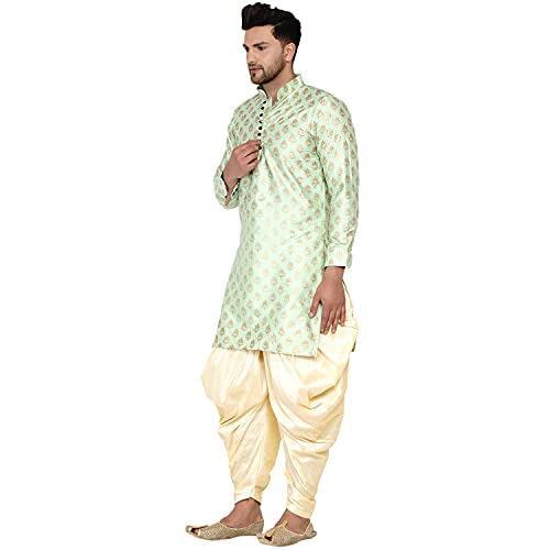 Image of Veera Paridhaan Men's Banarasi Full Sleeve Printed Long Straight Kurta