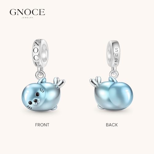 Image of GNOCE Ocean World Cute Animal Charm Beads,925 Sterling Silver Dangle Charms Fit Bracelets & Necklace, Hand-Finished Keepsake Travel Jewelry Gift for Women Men BBF