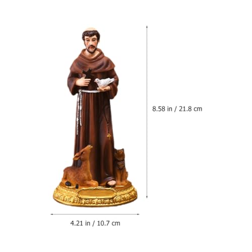 Figurine Saint François en résine idée cadeau déco bureau et table