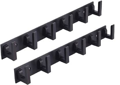 ZELKEY 6 Pin Bathroom Cloth Hooks Hanger Wall Bedroom Bathroom Robe Hooks Rail for Hanging Keys, Clothes, Towel Stainless Steel Hook (Pack of 2) (Black MATT)