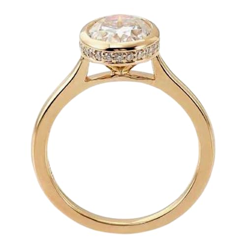 Bague fiançailles moissanite en argent 925 étincelant avec placage or 14k