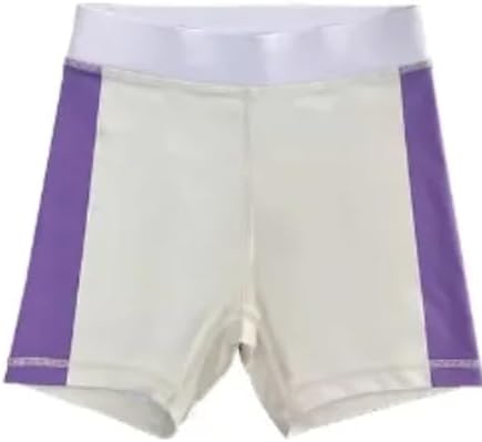 High Velocity Dance Shorts, Athletic Performance Wear, Purple with White Waistband, Girls 6-12