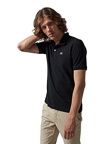 Polo Classique La Martina en piqué de coton coupe droite bleu marine pour homme