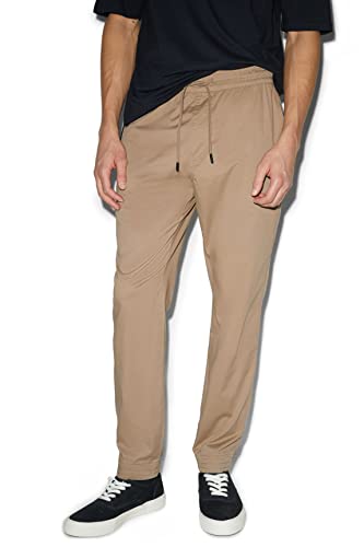 C&A Herren Pull-On Stretch|Baumwolle Hosen Unifarben beige XL