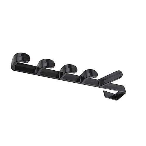 Unomor Portable Door Back Towel Hanging Rack Hooks for Clothes and Towels Space Saving Design for Bathrooms Kitchens and Closets Black