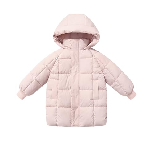 Manteau en duvet enfant contre le froid veste hiver mi-longue coton douce unie