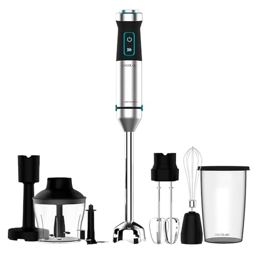 Cecotec Batidora de mano Power TitanBlack 1500 XL PerfectCream&Crush. 1500 W, Tecnología CrossBlades con Cuchillas de 4 hojas, Pie XL, Incluye Picadora, Varillas batidoras y Pasapurés