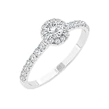 EDELIND Solitär Eternity Ring Weißgold 585 mit 0.25+0.29 ct Diamanten - Verlobungsring Damen...