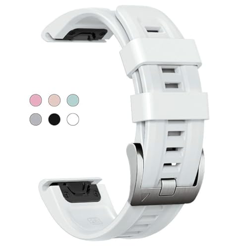 20mm Watch Band for Garmin Fenix 7S 6S 5S Soft Silicone Band Bracelet Wristband Quick Fit for Garmin Women Smart Watch (White)