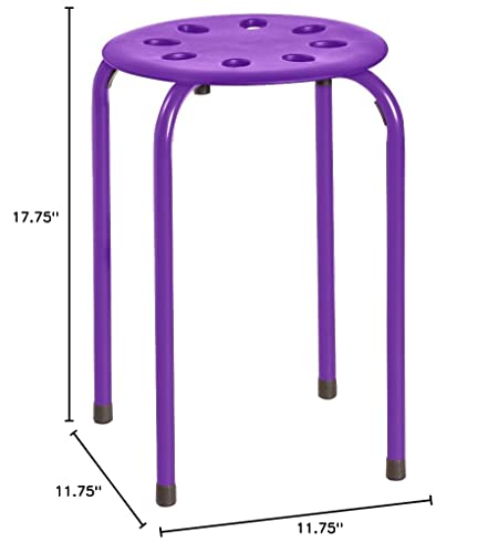 Norwood Commercial Furniture - Nor-1101Ac-So - Assorted Color Stacking Stools - Stackable Stools For Kids And Adults - Flexible Seating For Home, Office, Classrooms - Plastic/Metal 17.75" (Pack Of 5) #TOP2