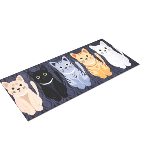 Gydthdeix BEST-2 Rectangle Cartoon Lovely Cats Kitty Pattern Mat Rug For Stairway Toilet Floor Bedroom Living Room Bathroom Kitchen Home Decoration Area thumb #3