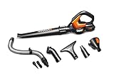 WORX WG545.1 AIR 20V PowerShare Lightweight Cordless Battery-Powered Leaf Blower/Sweeper with Accessory Attachments and Bag (Renewed)
