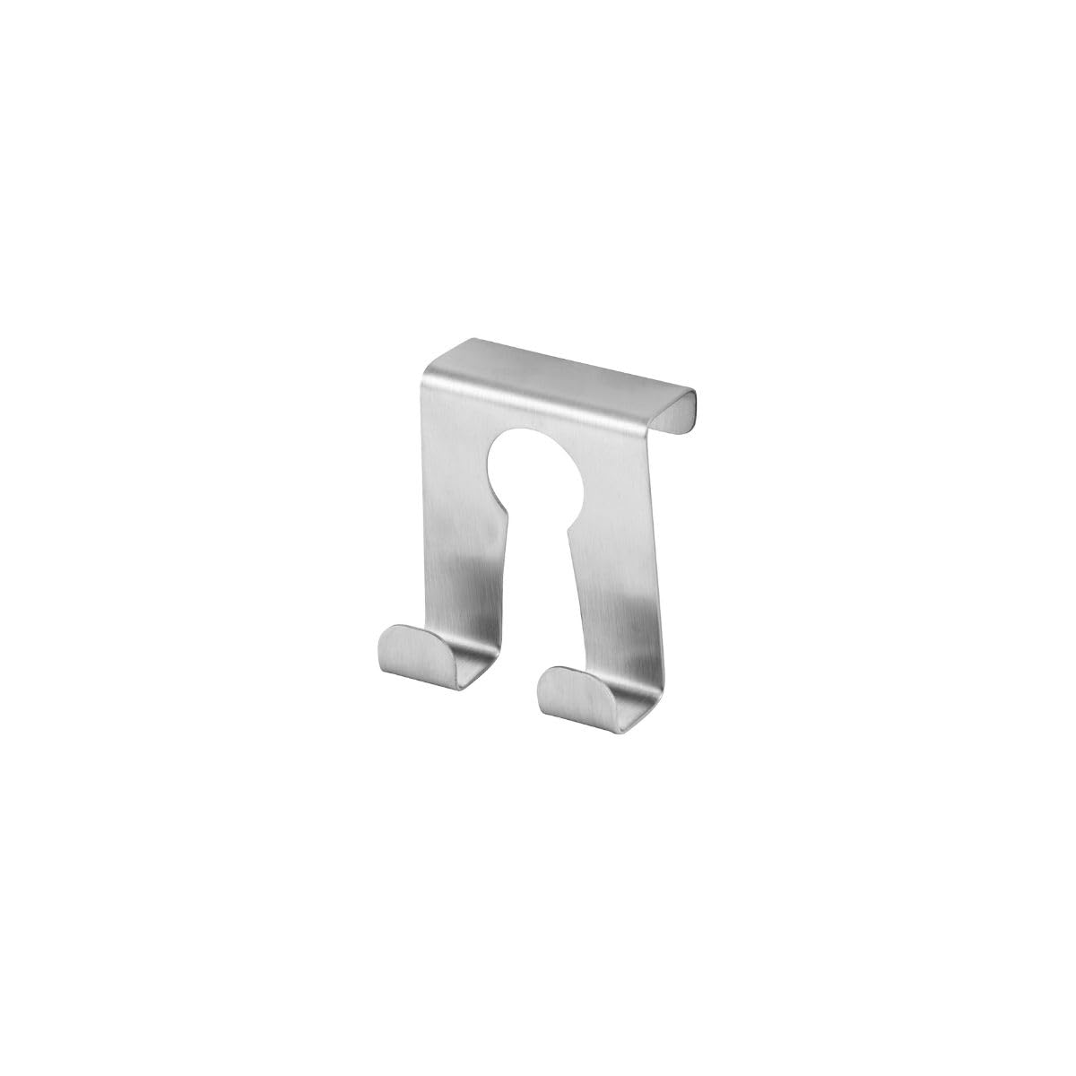 Fackelmann 61454 crochet porte, porte serviette, porte serviette salle de bain, crochet de porte sans perçage, porte manteau pour porte, en inox, 5,​5 x 4,​8 x 2 cm