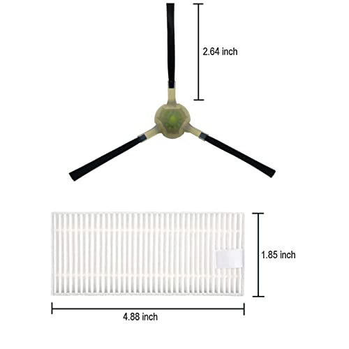 12 Pack Filter Replacement Compatible With Okp Life K2 K3 K3A K4 K5 And Lefant M210 M210S M210B M213 Robot Vacuum,Okp Life K2 Replacement Parts 6 Side Brushes,6 Filters #TOP2