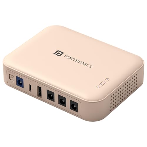 Image of Portronics Kinectic 8K Mini UPS for WiFi Router Broadband Modem 12V Router UPS up to 2A, 5 Hours Playback, 2 x 4000mAh Battery, Type C /USB-A /DC Pin Output Ports, UPS Power Backup During Power Cuts