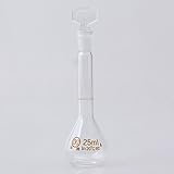 Huaou Scientific 25ml Volumetric Flask with Ground Glass Stopper, Class A, Borosilicate Glass