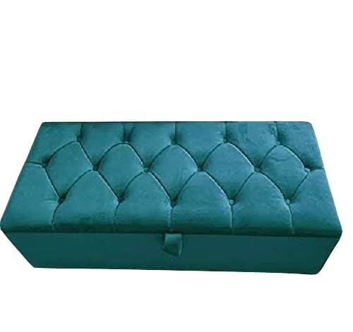 luxisleepltd Tufted Spanish Ottoman Bench, Decorative Upholstered Tufted Ottoman Bench for Living Room, Bedroom, Dining Room, Hallway, Button (Navy, Large)