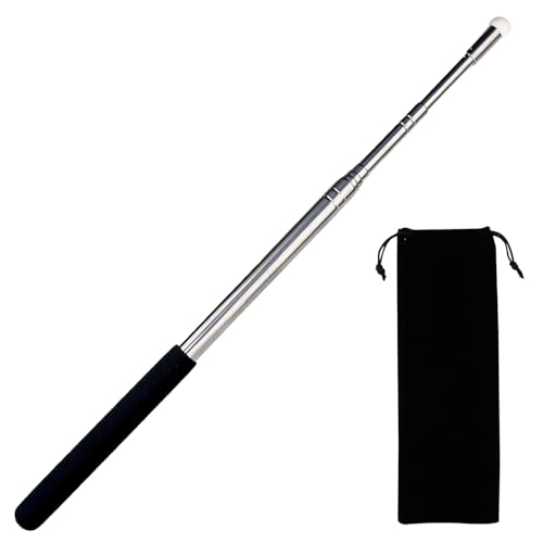 Scettar Baguette de pointage télescopique 120 cm en acier inoxydable pour enseignants, tableau blanc, pour présentations, formats de séminaires