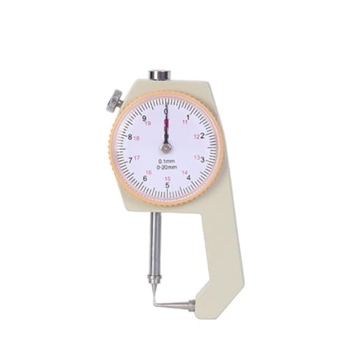 厚み測定定規 0-30 ミリメートル亜鉛合金フラットシャープヘッド 0.1 ミリメートル精密厚さゲージキャリブレータ厚さ計ダイヤルテスター測定ツール(30030008 0-20MM)