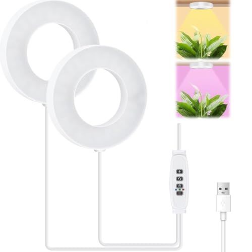 Lámpara de Plantas,48 LED Luz de Crecimiento de Espectro Completo,Luces de Crecimiento para Plantas,Grow Light,Luz Crecimiento Plantas Interior con Temporizador Automático 3H/9H/12H y 10 de Brillo
