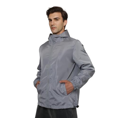 Mens Windbreaker Jackets Lightweight Hooded Zippered Jackets for Men Hiking Cycling Sportswear2