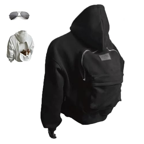 Backpack Hoodie, Creative Hoodie with Built-in Backpack, Travelshell Sweatshirt, Cardigan Jacket with Pockets