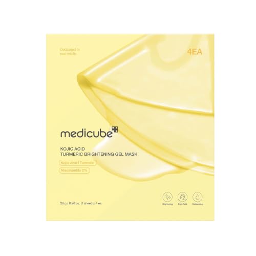 Image of Medicube Jelly Gel Mask with Brightening Kojic Acid Turmeric, Overnight Face Mask, Hydrating and Firming, Korean Skincare, 28g, 4 Count