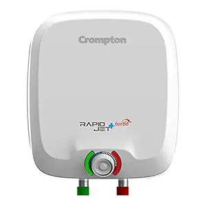 Crompton Rapidjet Plus Turbo 6-L 5 Star Rated Storage Water Heater With Free Installation And Connection Pipes (White) (Aswh-6Lrpdjt3Kw), Wall Mounting