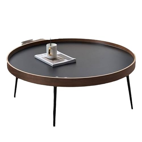 DXYQXL Juego de mesa auxiliar redonda anidable, parte superior compuesta de madera maciza, marco de metal, diseño que ahorra espacio para salas de estar y apartamentos, fácil montaje