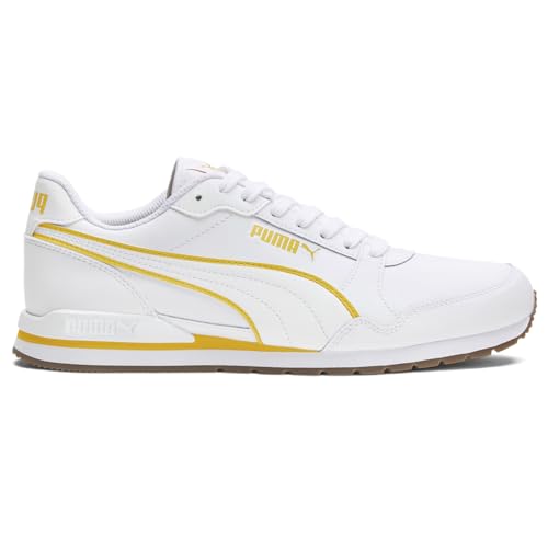 PUMA Mens St Runner V3 Bold Lace Up Sneakers Shoes Casual - White, Yellow