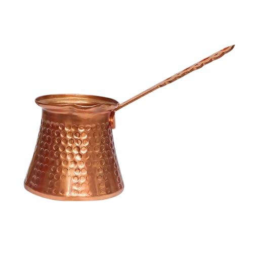 LOEFLIFA Cafetera Turca Multifuncional de Aleación de Aluminio 320 Ml Resistente al Calor para Gas y Vitrocerámica Hervidor Compacto para Café y Té Retro Reutilizable