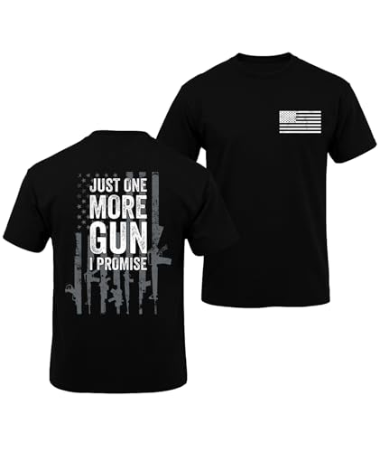 KESIHAN Patriotic Shirts for Men Rifle Flag Mens T-Shirt American Flag Sleeve Graphic Tee