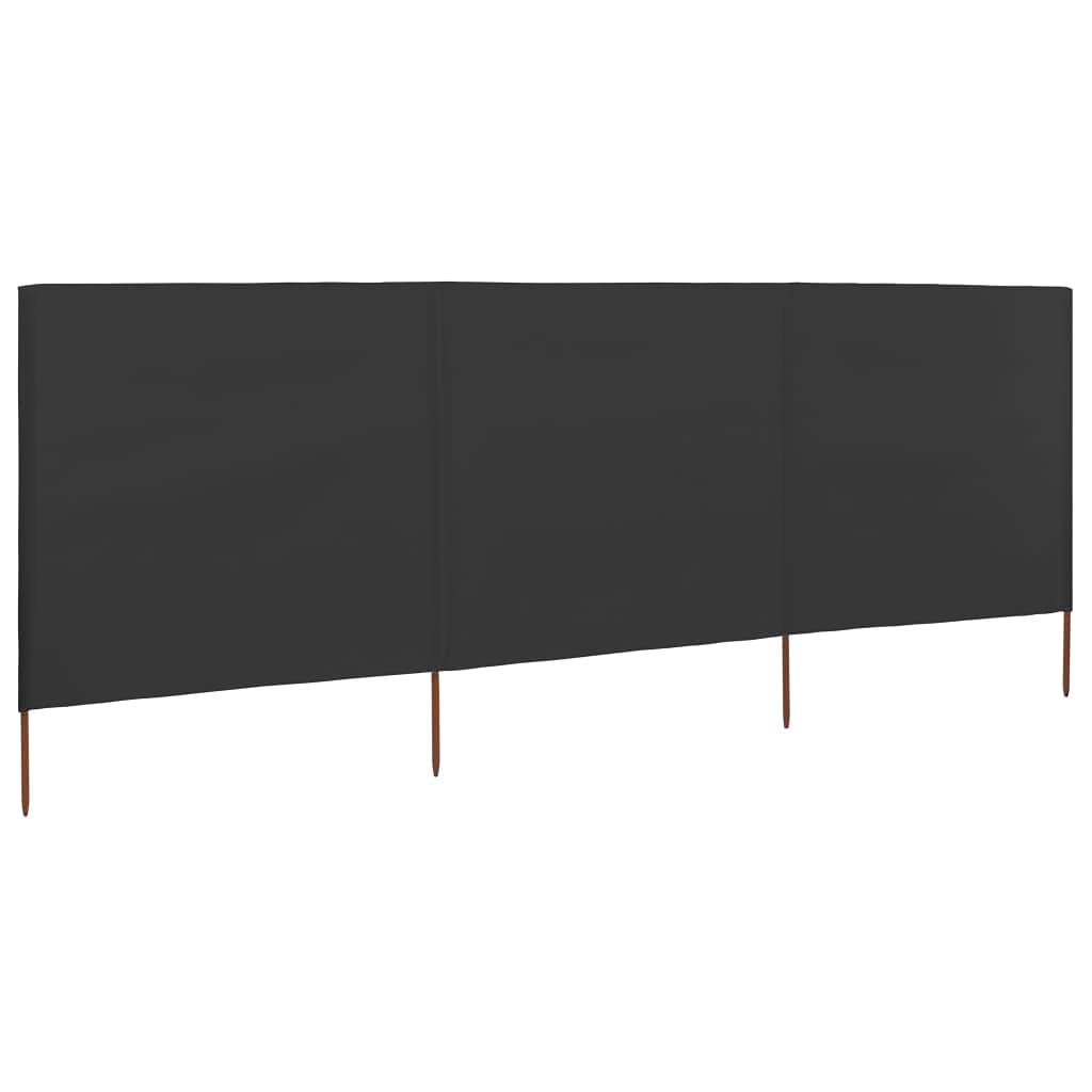 Paravento per giardino, protezione dal vento, 3 pezzi, 400 x 160 cm, colore antracite, adatto per balcone, spiaggia, terrazza