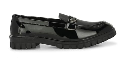 Image of MACTREE Men's Polyurethane (PU) Chunky Sole High Heel Loafers