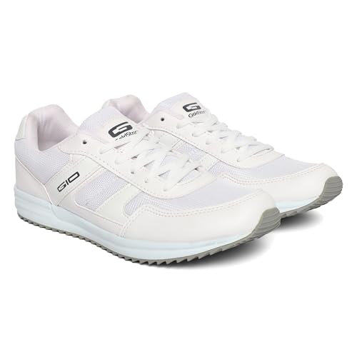 Image of GOLDSTAR NOVA White Stylish Comfortable Casual Sneakers Lightweight Shoes for Running, Walking, Gym,Trekking, Hiking & Party Lace-Up Running Shoes for Men