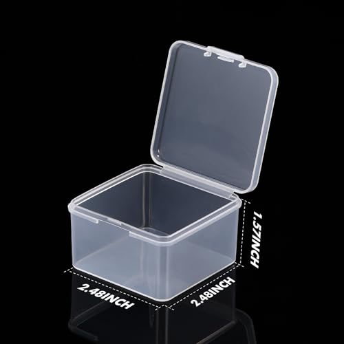 Image of Jetec 30 Pieces Mini Plastic Clear Beads Storage Containers Box for Collecting Small Items, Beads, Jewelry, Business Cards, Game Pieces, Crafts (2.5 x 2.5 x 1.6 Inch)