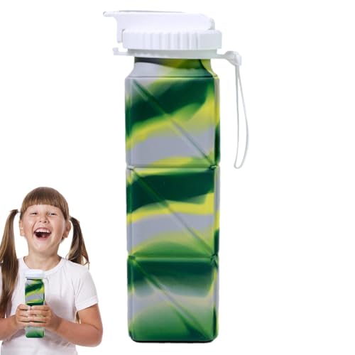 Copa de campamento plegable, taza de beber expandible | Botella de agua de silicona para senderismo,Copa plegable de tamaño de bolsillo para exteriores, senderismo, pesca, gimnasio, deporte
