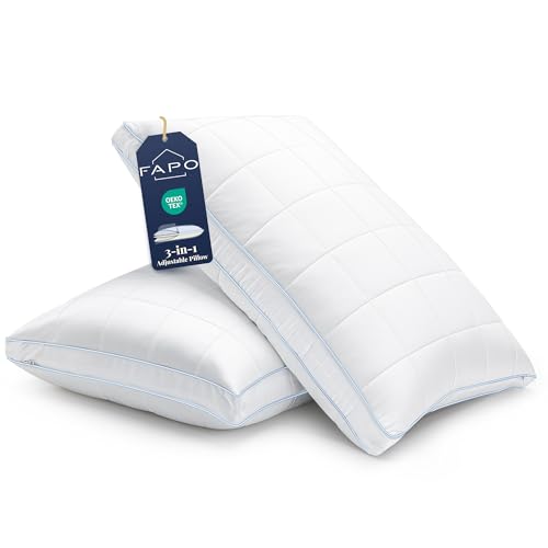 Almohada Ajustable de Plumón Tamaño Queen Blanca