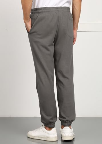 Image of Alan Jones Clothing Men's Regular Fit Mid Rise Fleece Jogger Regular Pants For Winterwear