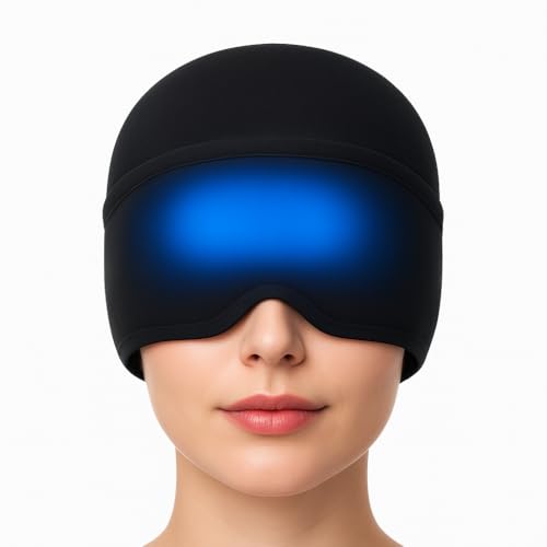 Migraine Relief Ice Cap – Reusable Cooling Gel Head Wrap & Headache Mask for Tension & Stress Relief