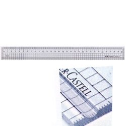 Faber-Castell FE 6025 溝引方眼定規 25cm (260×30×3mm)