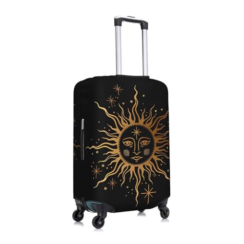 Spandex Travel Luggage Cover Printed Boho Golden Sun Double-Sided Suitcase Protector Bag,Dust-Proof Cratch-Resistant Durable Suitcase Sleeve For Kid Adult,Small3