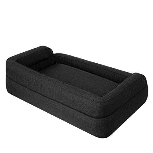 PillowPrim Hundebett, Möbel für Tiere, Katzenbett, Abnehmbar Bezug, Hundekorb, Hundekissen, Hundeliege, Schlafplätze, Hundesofa, Schwarz, XXL: 117x79 cm