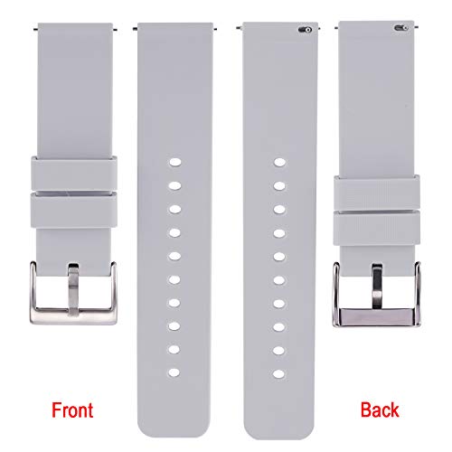 Carty Soft 20Mm Silicone Watch Band Grey Silicone Watch Straps Quick Release Rubber Watch Bands For Men Silver Buckle(Grey,20Mm) #TOP1