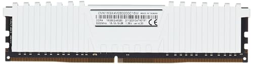 Image of Corsair Vengeance LPX 16GB (2x8GB) DDR4 DRAM 3200MHz C16 Desktop Memory Kit - White (CMK16GX4M2B3200C16W)