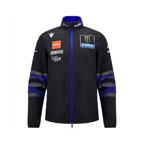 Macron Veste Imperméable Team Replica Homme Monster Energy Yamaha MotoGP (FR/ES, Alpha/lettres, M, Taille normale, Taille normale, Noir/Bleu)