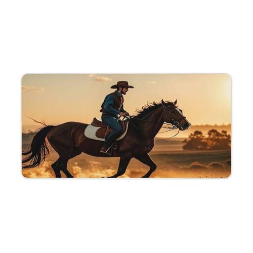 Desk Pad Protector 24x12 Inch Extended Cowboys Riding Horses miniatura 5