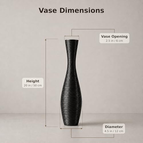 Image of Leewadee Large Floor Vase 20 inches Polyresin for Pampas Grass, Dried Flowers