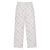 PDYRLEN Pajama Bottoms, Pink Bows Ballet Shose Pajamas Pant Sleep Long Pants Lounge Wear Elastic Waist Sleepwear Soft PJ 11-12 Years