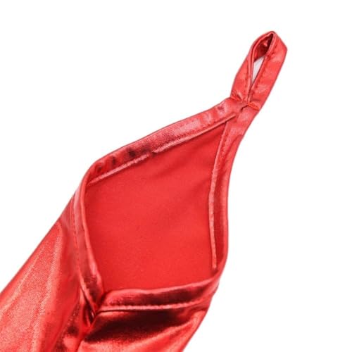 1pair Elbow Length Fingerless Gloves Girls Shimmery Party Gloves Dancewear Accessory Pu Leather Long Gloves for Women4
